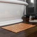 Hastings Home Bamboo Bathmat Natural Wooden Non-Slip Roll Up Lattice Design for Indoor or Outdoor Bathtub, Sauna 369464LIO